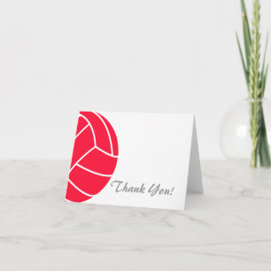 Tarjeta De Agradecimiento Voleibol del rojo del escarlata