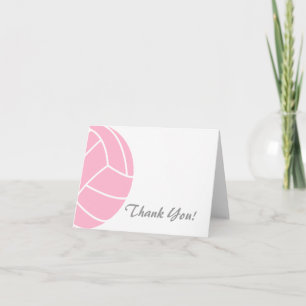 Tarjeta De Agradecimiento Voleibol rosa claro