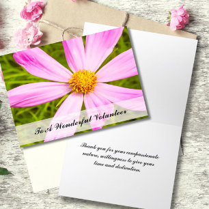 Tarjeta De Agradecimiento Voluntario de Gracias Margarita Rosa