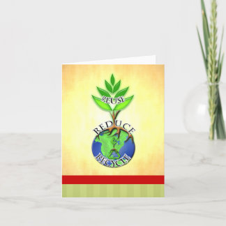 Tarjeta De Agradecimiento Volver a usar el voluntario de ReDuce ReCycle Grac
