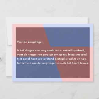 Tarjeta De Agradecimiento Voor de Zorgdrager