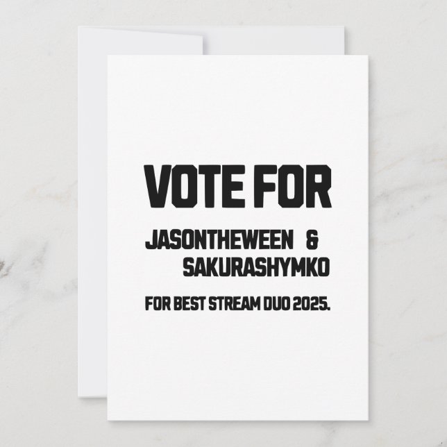 Tarjeta De Agradecimiento Vote for Jason and Sakura (Anverso)