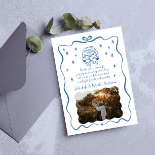 Tarjeta De Agradecimiento Votos caprichosos Doodle dibujado a mano