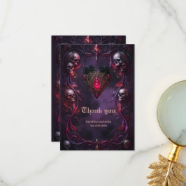 Tarjeta De Agradecimiento Vows Beyond the Veil – Gothic Wedding