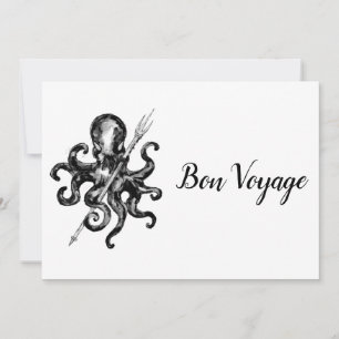 Tarjeta De Agradecimiento Voyage de pulpo negro