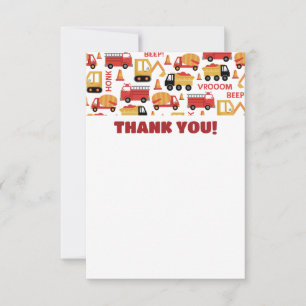 Tarjeta De Agradecimiento ¡Vroom Pito Beep! Camiones