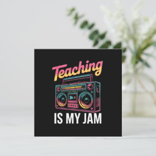 Tarjeta De Agradecimiento Vuelta al cole Retro Enseñar es mi pasión 80s 