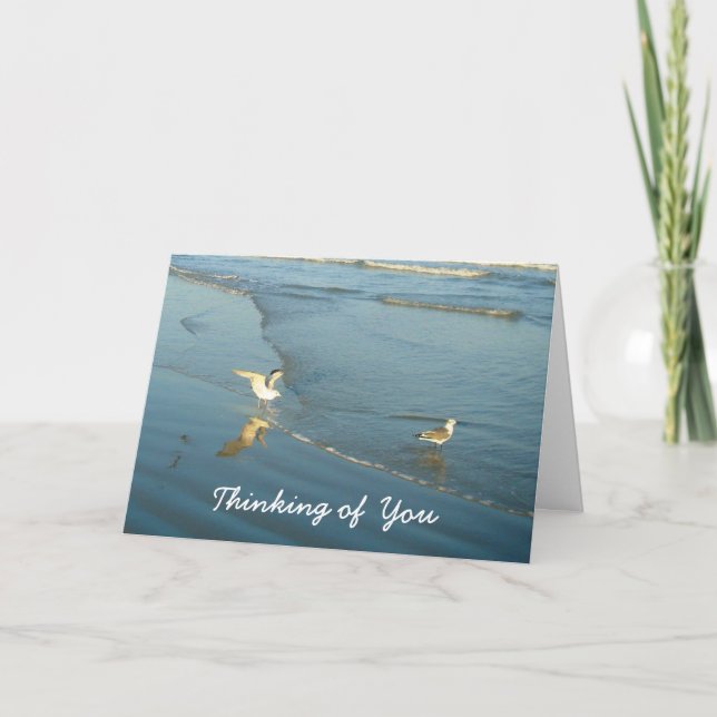 Tarjeta De Agradecimiento Wading Gulls Thing Thing of You Card (Anverso)