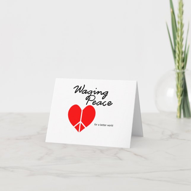 Tarjeta De Agradecimiento Waging Peace Heart notecard (Anverso)