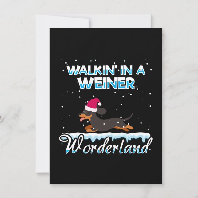 Tarjeta De Agradecimiento Walking In A Weiner Wonderland Xmas (Anverso)