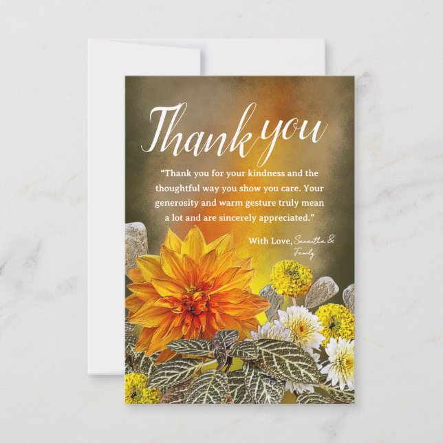 Tarjeta De Agradecimiento Warm Sunset Floral Thank You Card (Anverso)