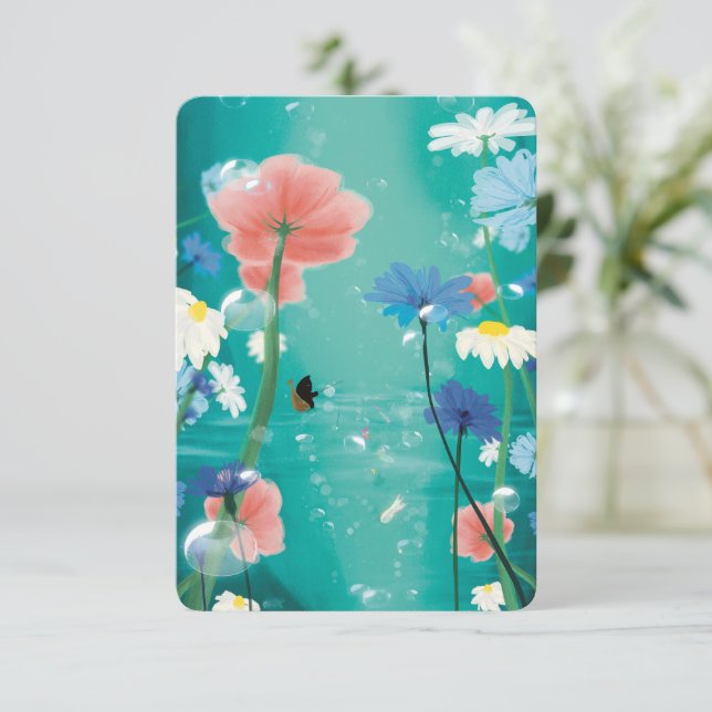 Tarjeta De Agradecimiento Warm Wishes Countryside Postcard (Anverso de pie)