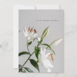 Tarjeta De Agradecimiento Warm Wishes Elegant Lily Card