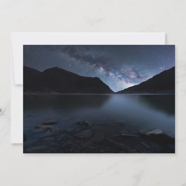 Tarjeta De Agradecimiento Water | Lakeshore at Night (Anverso)