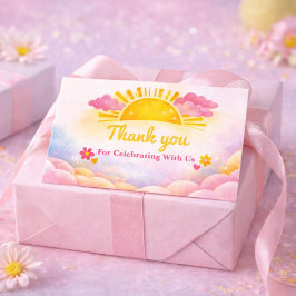 Tarjeta De Agradecimiento watercolor baby girl shower