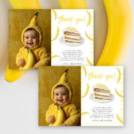 Tarjeta De Agradecimiento Watercolor Bananas Cumpleaños Gracias