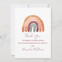 Watercolor Boho Arcoiris Baby Shower Gracias Coche