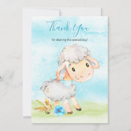 Tarjeta De Agradecimiento Watercolor Boy Sheep Farm