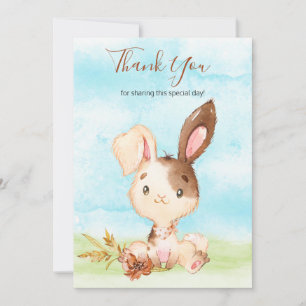 Tarjeta De Agradecimiento Watercolor Bunny Farm Gracias