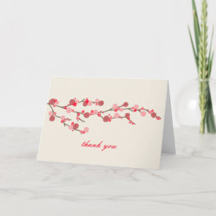 Tarjeta De Agradecimiento Watercolor Cherry Blossoms Thank You Card