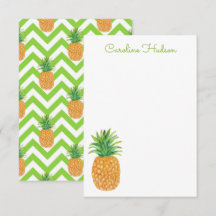 Watercolor Chevron Pineapple