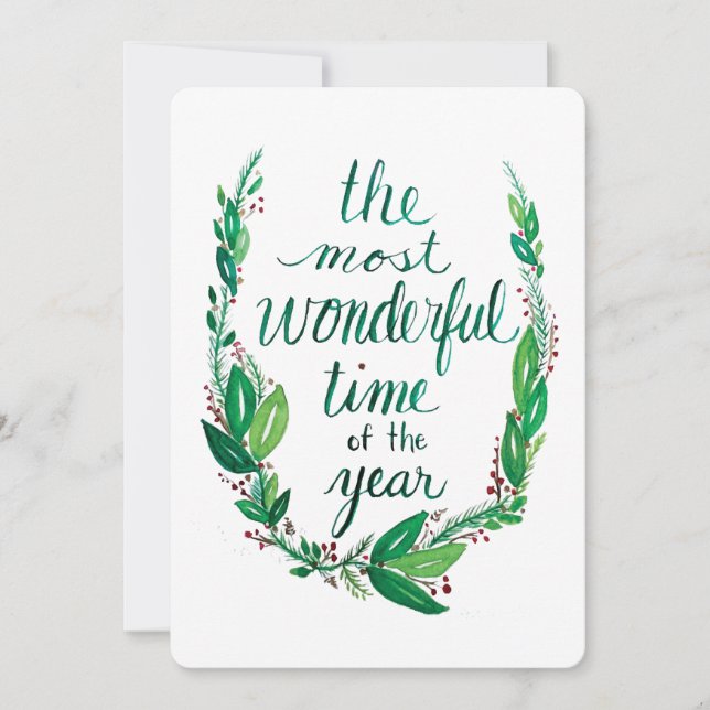 Tarjeta De Agradecimiento Watercolor Christmas Card (Anverso)