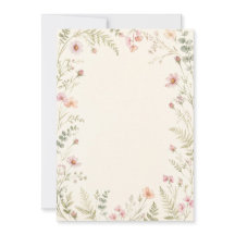 Watercolor Dainty Floral Wedding Thank You Card 