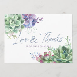 Tarjeta De Agradecimiento Watercolor Desert Cactus Succuls Gracias