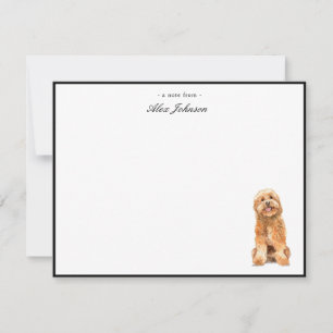 Tarjeta De Agradecimiento Watercolor Dorado Doodle Doodle Flat