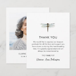 Tarjeta De Agradecimiento Watercolor Dragonfly Funeral Foto Gracias