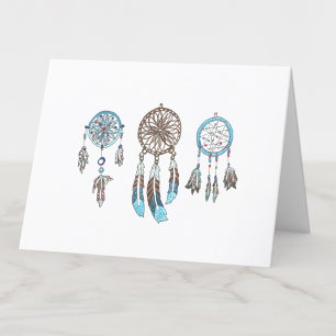 Tarjeta De Agradecimiento Watercolor Dreamcatchers Blank