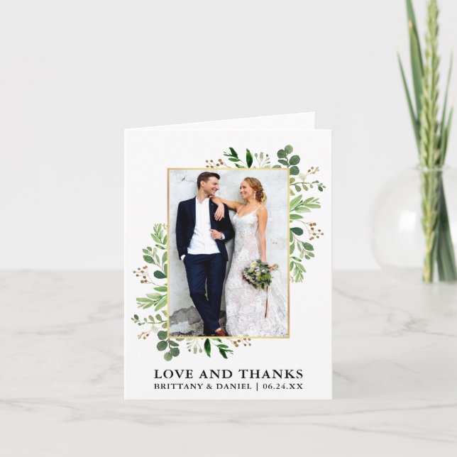 Tarjeta De Agradecimiento Watercolor Eucalyptus Love Note (Anverso)