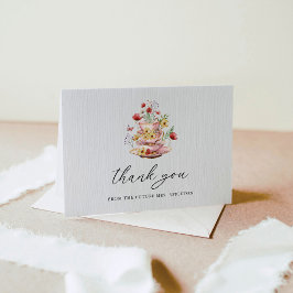 Tarjeta De Agradecimiento Watercolor Flor silvestre Tea Fiesta Bridal Shower