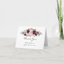 Tarjeta De Agradecimiento Watercolor Floral Boho Boda Gracias Notecards