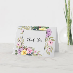 Tarjeta De Agradecimiento Watercolor Floral Business de moda Gracias Cartas
