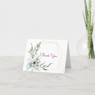 Tarjeta De Agradecimiento Watercolor Flower Lily
