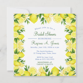 Tarjeta De Agradecimiento Watercolor Fruto de limón floral borde transparent