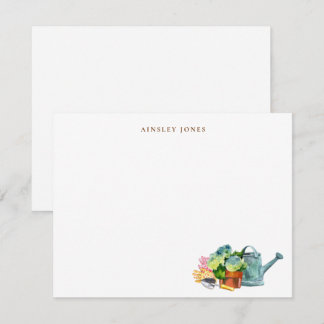 Tarjeta De Agradecimiento Watercolor Gardening Tools 