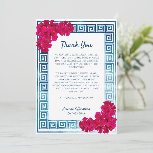 Tarjeta De Agradecimiento Watercolor Grecian Elegance Personalizado Photo (Anverso de pie)