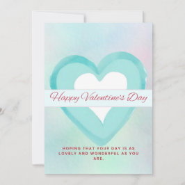 TARJETA DE AGRADECIMIENTO WATERCOLOR GREEN VALENTINE’S DAY GREETING CARD 