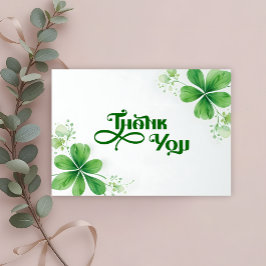Tarjeta De Agradecimiento Watercolor Greenery St. Patrick's Day Baby Shower