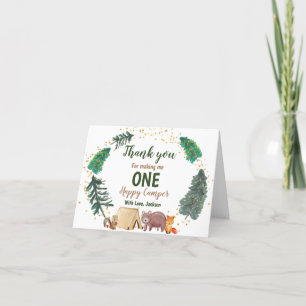 Tarjeta De Agradecimiento Watercolor Happy Camper Birday