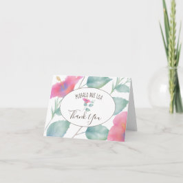 Tarjeta De Agradecimiento Watercolor Hibiscus Maui Boda