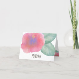 Tarjeta De Agradecimiento Watercolor Hibiscus Maui Boda