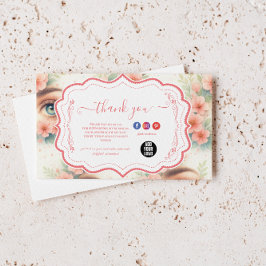 Tarjeta De Agradecimiento Watercolor Lash Artist