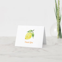 Tarjeta De Agradecimiento Watercolor Lemon Folded Thank You Card