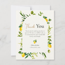 Tarjeta De Agradecimiento Watercolor Lemon Photo Thank You Card