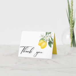 Tarjeta De Agradecimiento Watercolor Lemons Bridal Shower