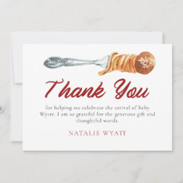 Tarjeta De Agradecimiento Watercolor Little Meatball Italiano