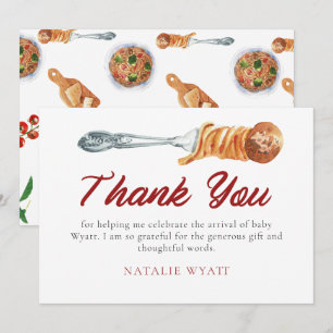 Tarjeta De Agradecimiento Watercolor Little Meatball Italiano